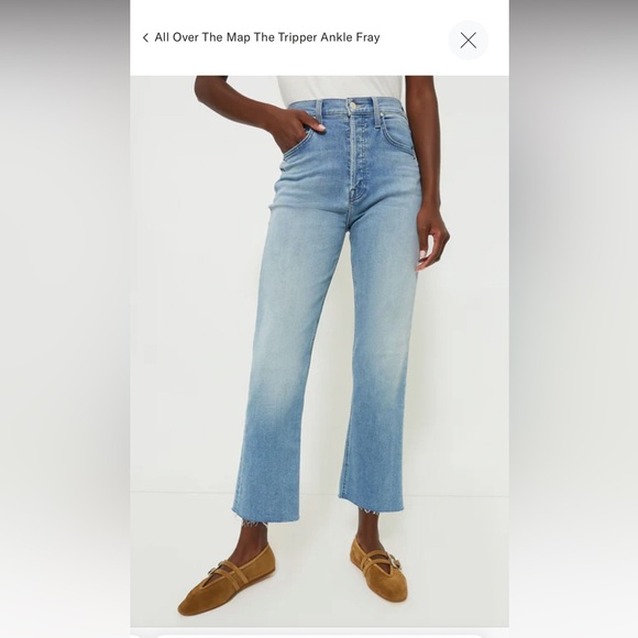 Mother The Tripper Ankle Fray Jeans Color : All Over The Map Size 24